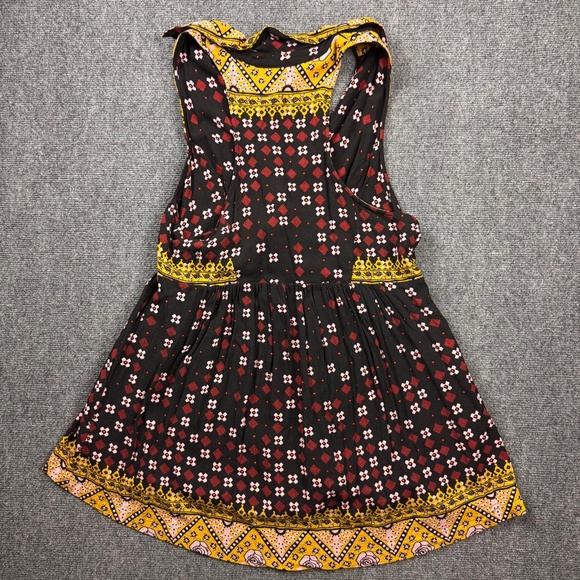 Free People Charlotte Sleeveless Printed Long Top Fall Colors Women's Large Boho - Picture 5 of 11